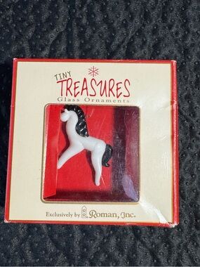 VINTAGE- Roman Inc. Tiny Treasures Czech Glass Ornament - Giraffe